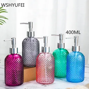 

Nordic creative 400ML glass lotion bottle push-type portable shampoo shower gel bottle home hotel bathroom accessories WSHYUFEI