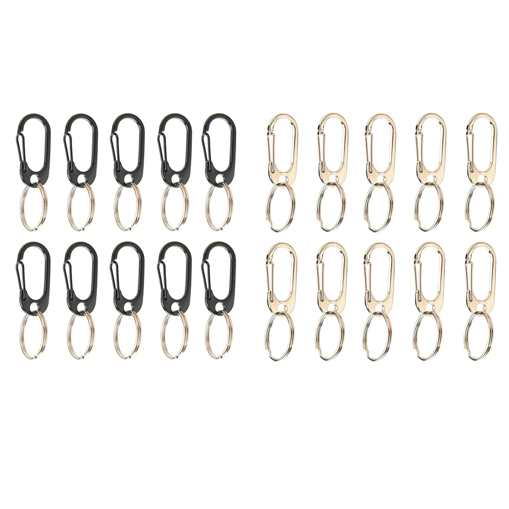10Pcs Carabiner Keychain Snap Clip Hook Key Ring for Outdoor | Спорт и развлечения