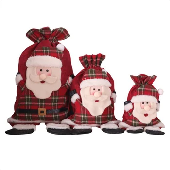 

Santa Claus Gift Bags Cute Christmas Santa Candy Treat Bags Sacks with Drawstring for Party Decoration