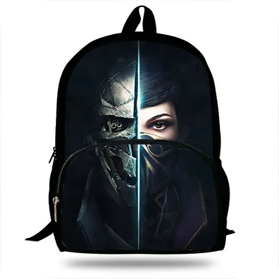 16 дюймов девочки Dishonored Рюкзак Набор для детей поп игра печать школьные сумки для подростков мальчиков ежедневный рюкзак