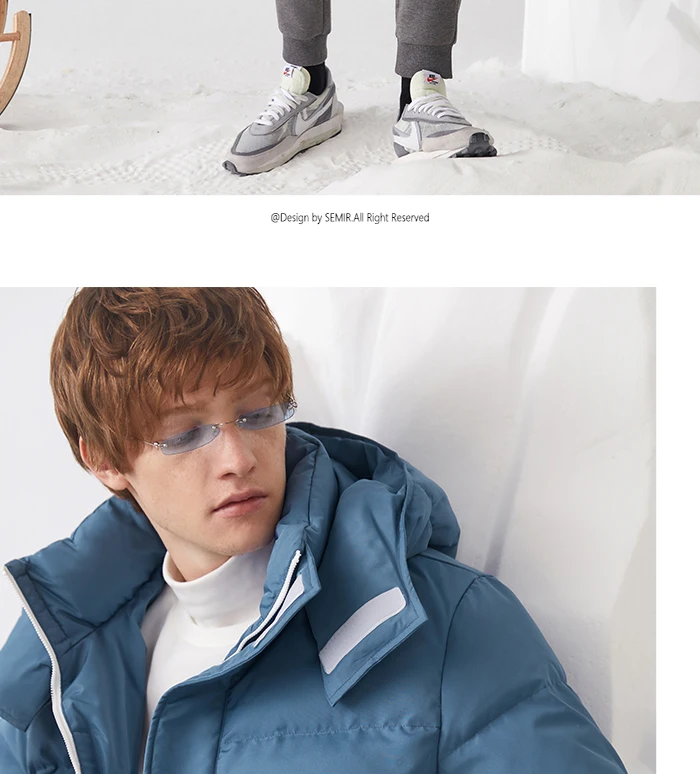 SEMIR оснастка Вниз Куртка мужская короткая волна зима молодежный тренд красивый толстый теплый взрослый Повседневный пуховик мужской
