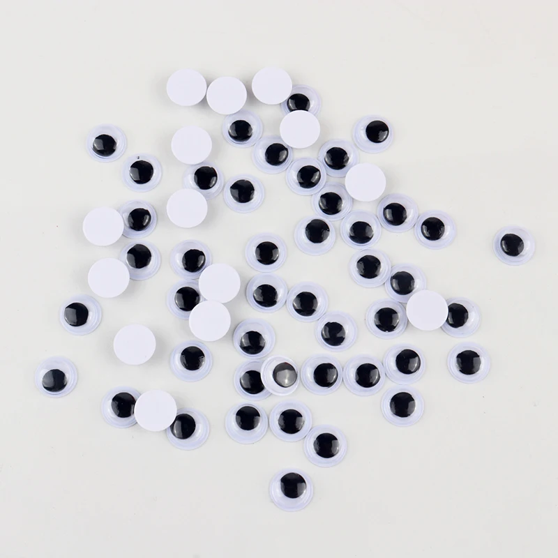 200pcs Googly Black Eyes Glue On Toys 3D Plastic Eye Educational Toys For Children Kids Handmade Art Craft 6mm 8mm 10mm Wide