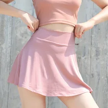 Женские шорты для тренировок, юбка с шортами, для тенниса, бадминтона, Женская Спортивная юбка, быстросохнущая, дышащая, против воздействия, для бега