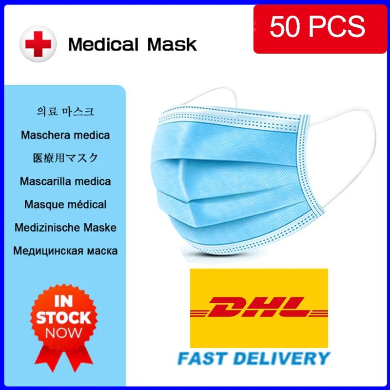 

Medical Mask DHL Fast Delivery Surgical Mask Disposable Face Masks Anti-fog and Dust-proof Medical Masks