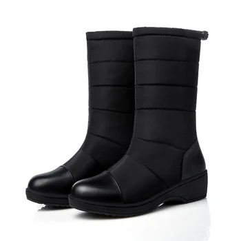

Lucyever 2020 Winter Waterproof Down Snow Boots Women Super Warm Comfortable Wedges Mid Calf Boots Woman Cotton Padded Shoes