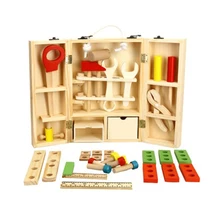 Деревянный DIY портативный многофункциональный набор инструментов для моделирования, Набор комбинированных детских пазлов, игровой домик, набор игрушек для разборки