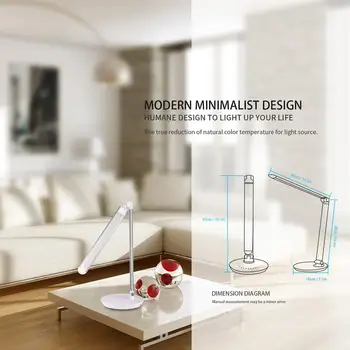 

Folding Design Dimmable LED Desk Table Lamp Touch Switch 7 Level Brightness Dimming Light Highly Sensitive Touch Dimmer