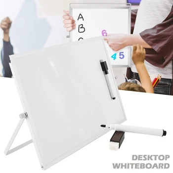 

Desktop Whiteboard Magnetic Dry Erase Board with Stand for Desktop Double Sided White Board Planner Reminder for School Office
