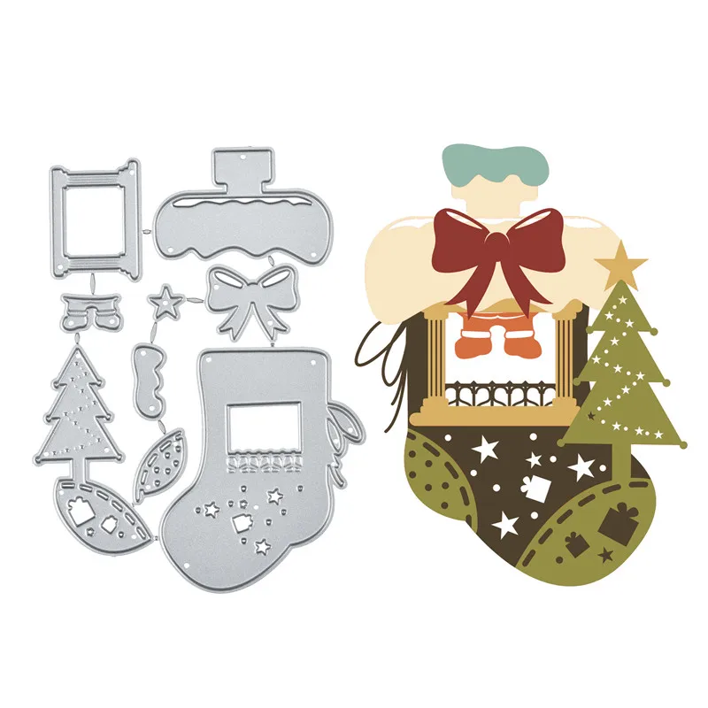 Christmas Chimney Socks Metal Cutting Dies New 2019 for Card Making Scrapbooking Album Embossing Paper Craft Die Cut | Дом и сад