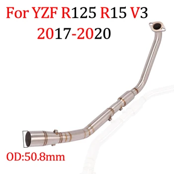 オートバイ排気ヤマハyzf R15 R125 V3 2017 - 2020 YZF-R15 mt 125 2019 2018 19 18マフラーフロント中間リンクパイプエスケープ