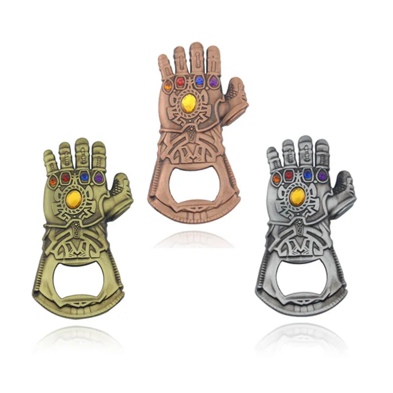 1pcs Hammer Shaped Beer Bottle Opener Portable Keychain Metal Tools Infinity Thanos Gauntlet Soda Glass Caps Remover Openers