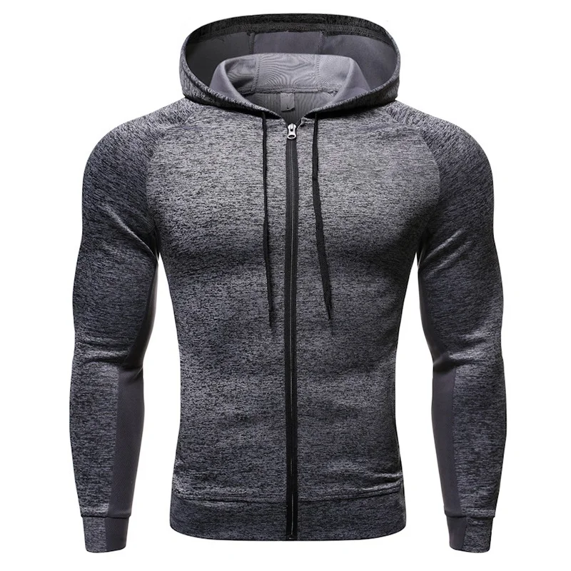 Sport Jacket Hoodies Workout Coat Zipper Fitness Jogging Mens Man