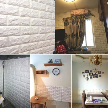 

3D Wall Stickers Imitation Brick Bedroom Decor Waterproof Self-adhesive Wallpaper For Living Room Kitchen TV Backdrop Decor