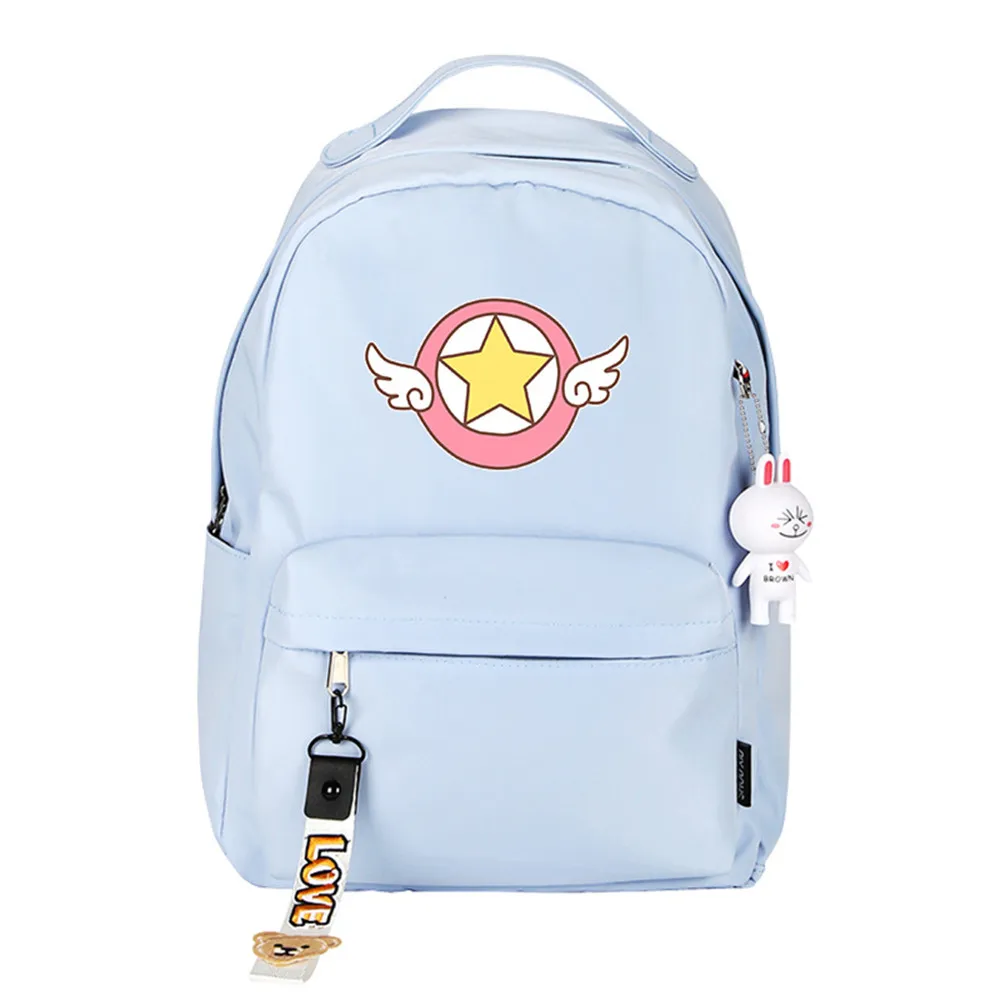 

Card Captor Sakura Cute Wing Bag Backpack School Shoulder Bag Teenager Travel Printing Lolita Gift