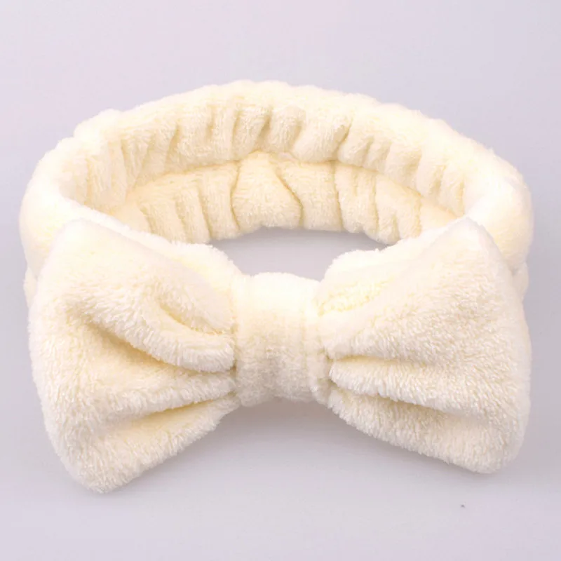 Leopard Makeup Wash Face Headbands for Women Coral Fleece Bow Dot Hairband Turban Knot Elastic Headwrap Girls Hair Accessories large hair clip