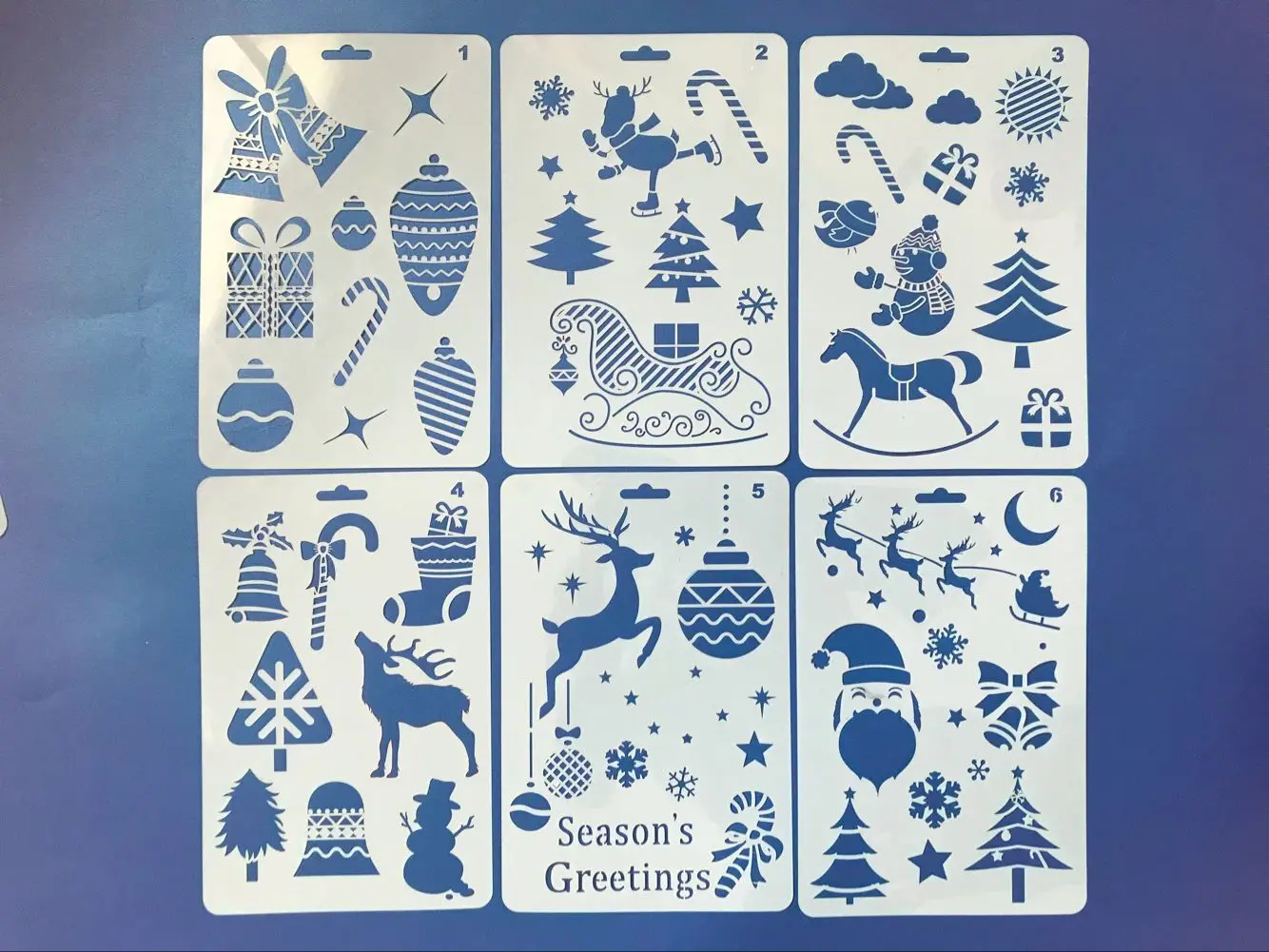 Christmas Series Painted Template Hollow out DIY Album Lace Ruler Shouchao Bao Hand Account Mapping Spray Mode