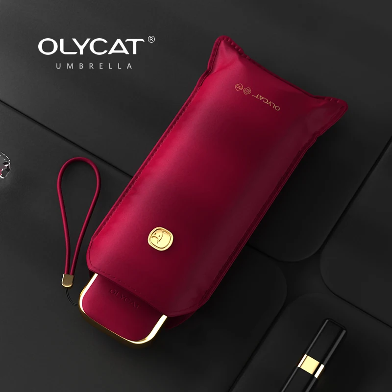 

OLYCAT 5 Fold Uv Radiation Portable Pocket Umbrella Women Girls Vinyl Gifts Kids Umbrella Cute Mini Umbrella Parasol