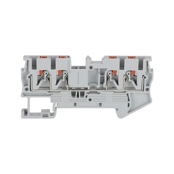 

10pcs Fast Wiring Connector PT2.5-QUATTRO Din Rail Combined Push In Spring Screwless Terminal Block PT-2.5QUATTRO
