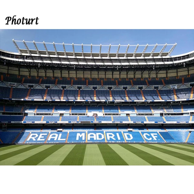 PHOTURT-Stade de football du Real Madrid, toile de fond d'anniversaire pour  enfants, thème sportif, polyester vinyle, accessoires de photographie  photo, Bernabeu - AliExpress