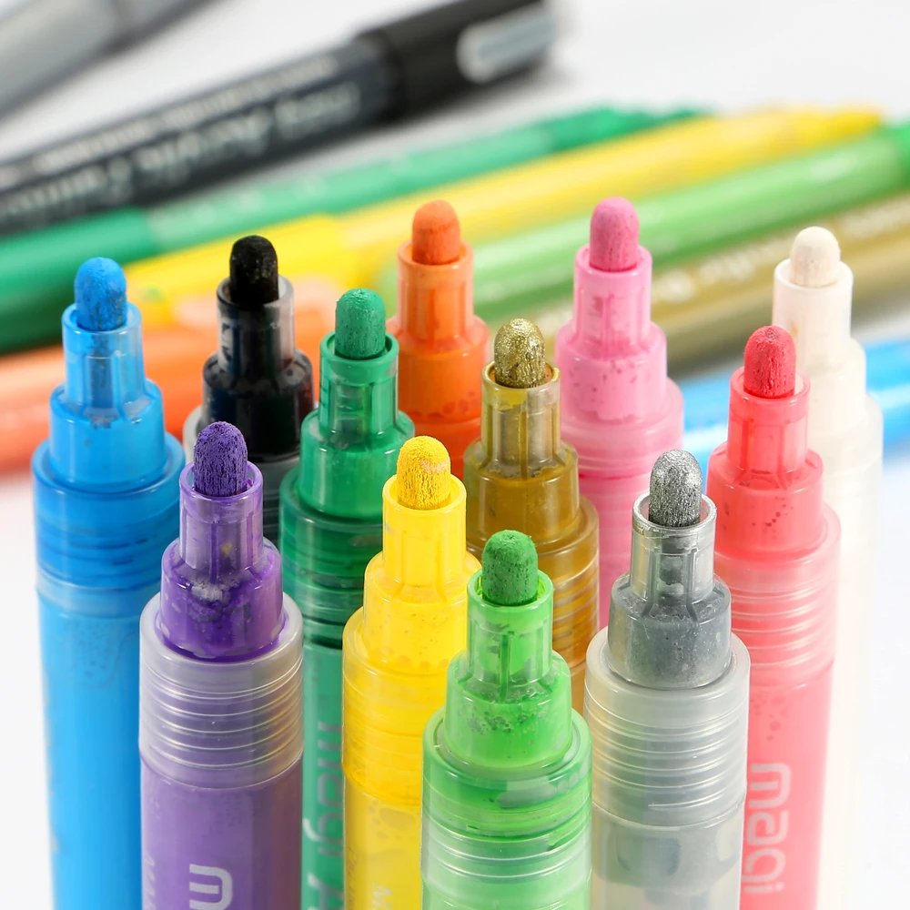 1 set of 12 B sets Double head acrylic marker graffiti textile oily marker