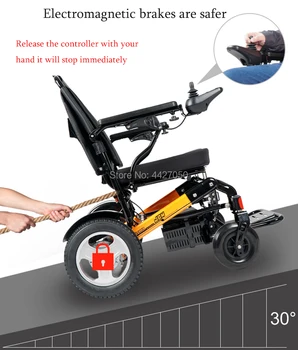 

2020 Free shipping high quality maximum load 150kg high power 500w folding electric wheelchair can be carried on the plane