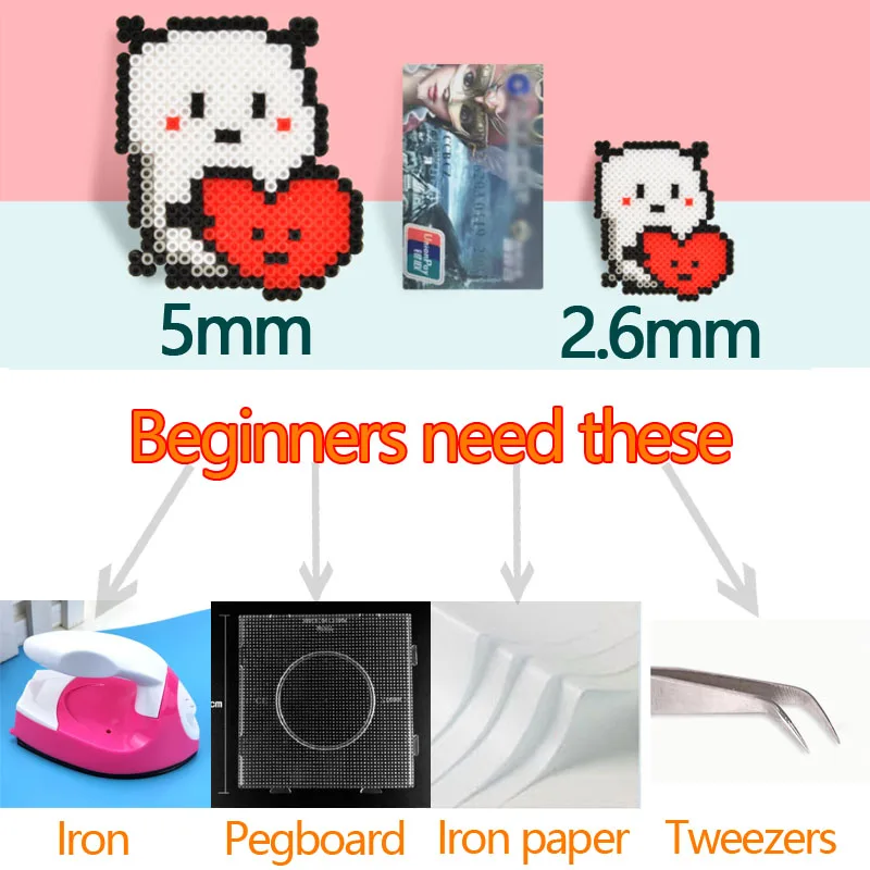 2.6mm Hama Bead Pegboard Square round Heart Shape Perler Beads tool Puzzle Template for Creative Educational Toys beads toys