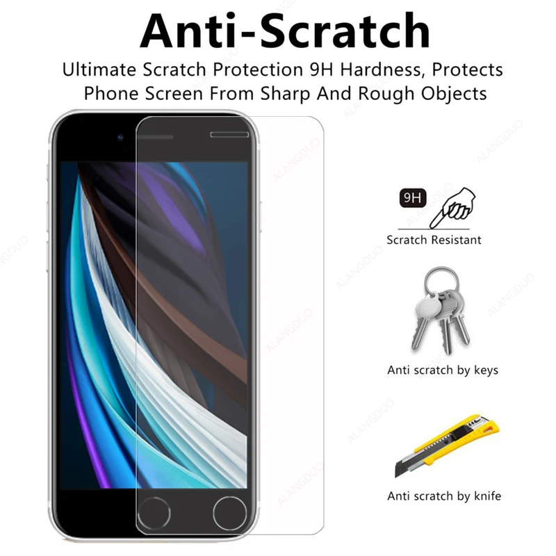 Защитное стекло для iPhone SE 8 7 6 Plus 11 pro max XR закаленное Xs X 6s 5s plus 2020|Защитные стёкла и