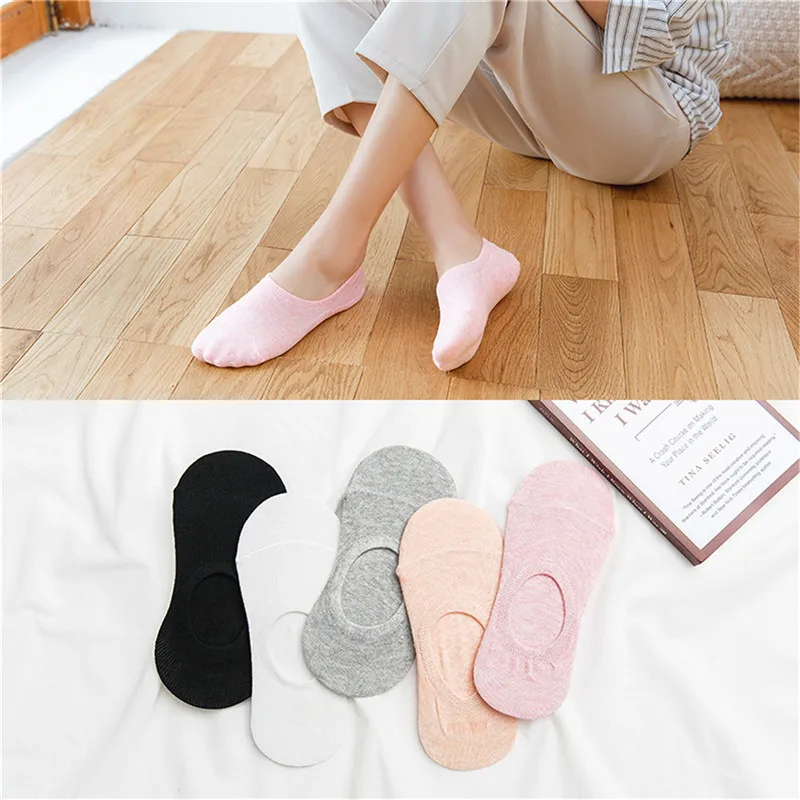 Классические женские дышащие низкие носки бесшовные носки женские хлопковые цветные короткие носки новые 5 пар