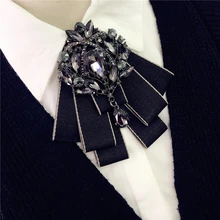 Я-Remiel британский стиль алмаз многослойные ткани, галстук-бабочка для Для мужчин's и Для женщин свадебные жениха костюм, воротник рубашки дополнительные приспособления