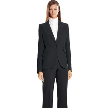 

Custom Black Trend Bussiness Formal Elegant Women Suit Set Blazers Pants Office Suits Ladies Pants Suits Trouser Suits