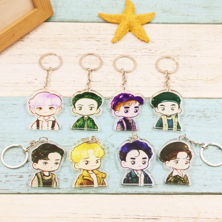 [Двусторонняя] EXO сопутствующие товары 4 Patrol Admiralty Benevolence Edge Bo Yin двухсторонний мультяшный акриловый кулон брелок 004