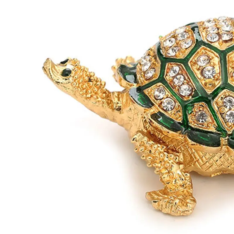Алмазные черепахи навесная коробка безделушки ручная роспись фигурка животного Коллекционная шкатулка для хранения ювелирных изделий