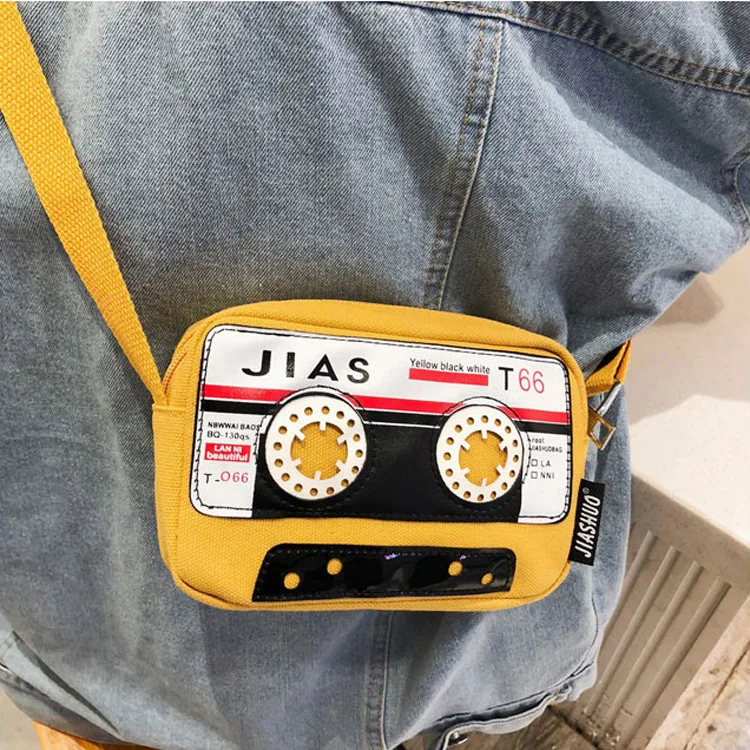 

Bag Women's 2019 New Style Shoulder Canvas INS Funny Ugly Meng Students Cute Korean-style Versatile Online Celebrity Style Bag