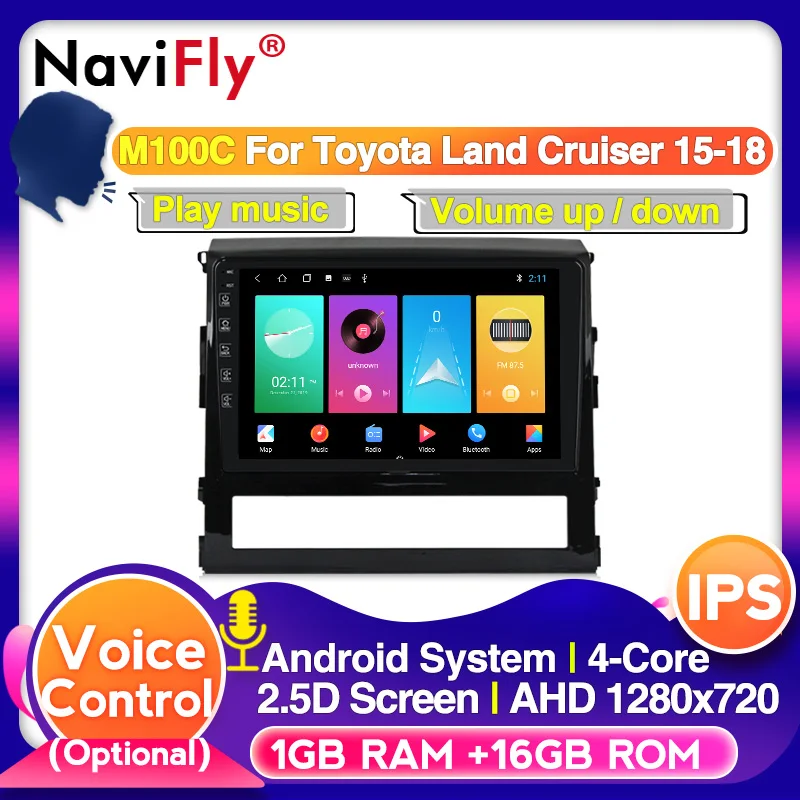 Navifly Android 10 0 fro Toyota Land Cruiser 200 2015 2018 автомобильный Радио мультимедийный видео плеер