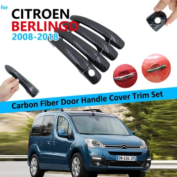 

Carbon Fiber Door Handle Cover Trim Set for Citroen Berlingo 2008~2018 Car Accessories 2009 2010 2011 2012 2023 2014 2015 2016