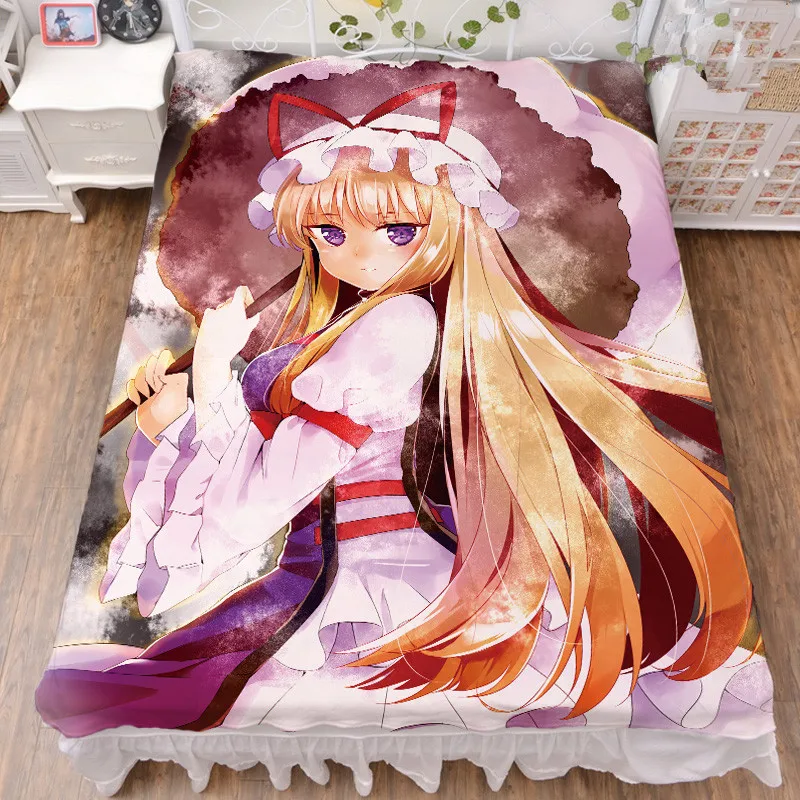 August обновление японского аниме TouHou проект сексуальная девушка фланель одеяло летнее одеяло кровать молочное волокно лист 150x200 см - Color: df31