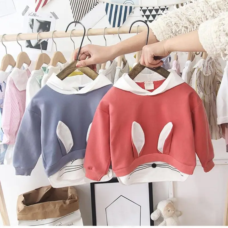 

Baby Boys Girl Sweatshirts Autumn Child Cotton Hooded Long Sleeves Clothes