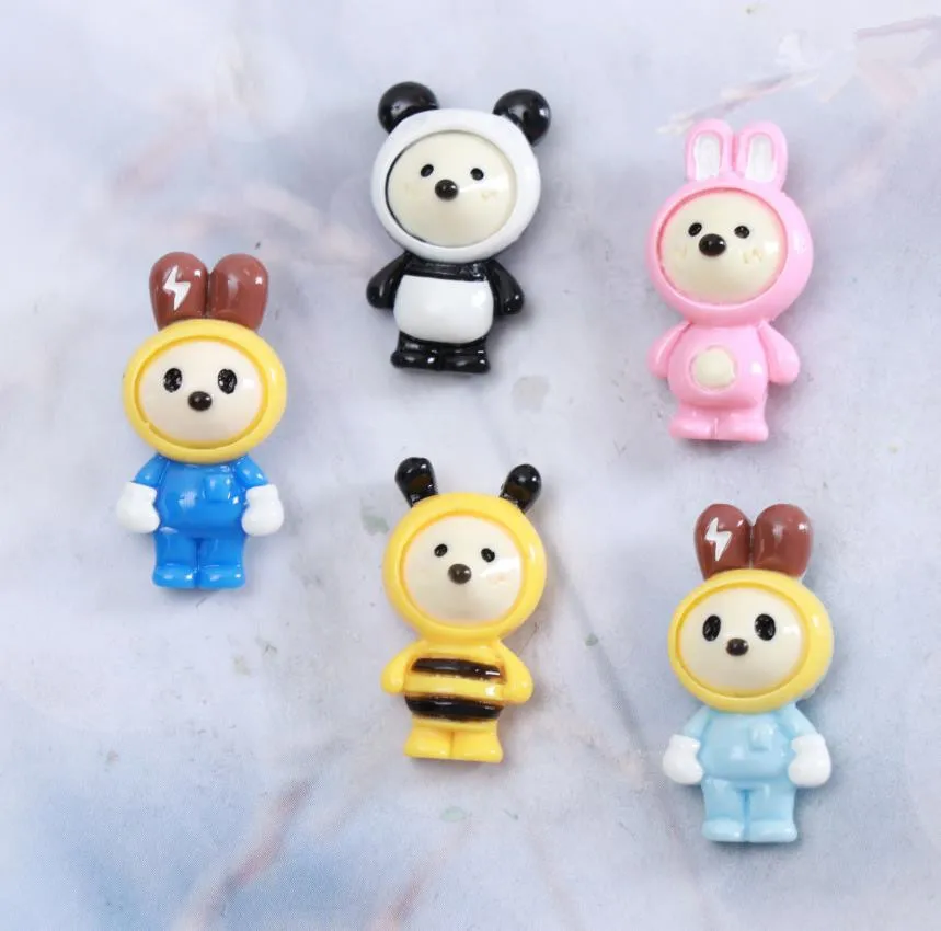 wholesale!Cartoon Resins Flatback Animal rabbit bee panda Cabochon Kawaii Cabochons DIY Scrapbook Hair Bows Center