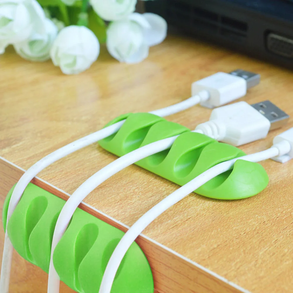 

Multifunctional 2PCS/SET Paste Type Wire Cord Cable Holder 5 Holes Wire Organizer Earphone Cables Line Fixer Divider
