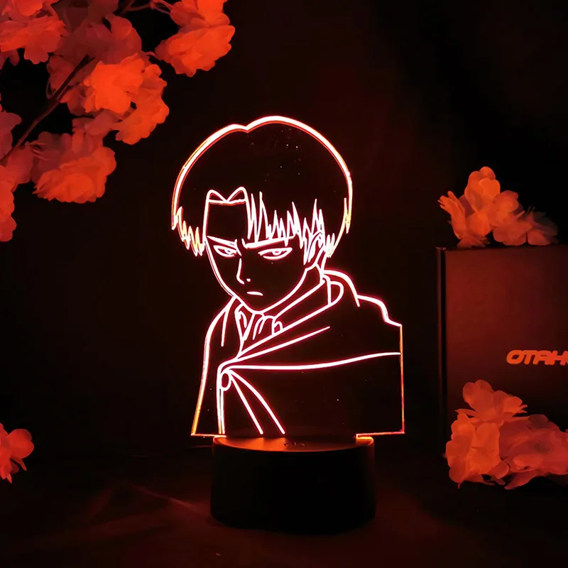 

Attack on Titan Captain Levi Ackerman Figure Led Night Light for Kids Child Bedroom Decor Nightlight Colorful Table Lamp Gift