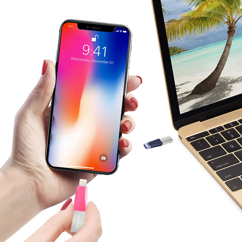 Флеш накопитель Sandisk iXPAND USB 3 0 32 Гб 64 Lightning to Metal Pen DRIVE U Disk для IOS 8 2 карта памяти 128 ГБ