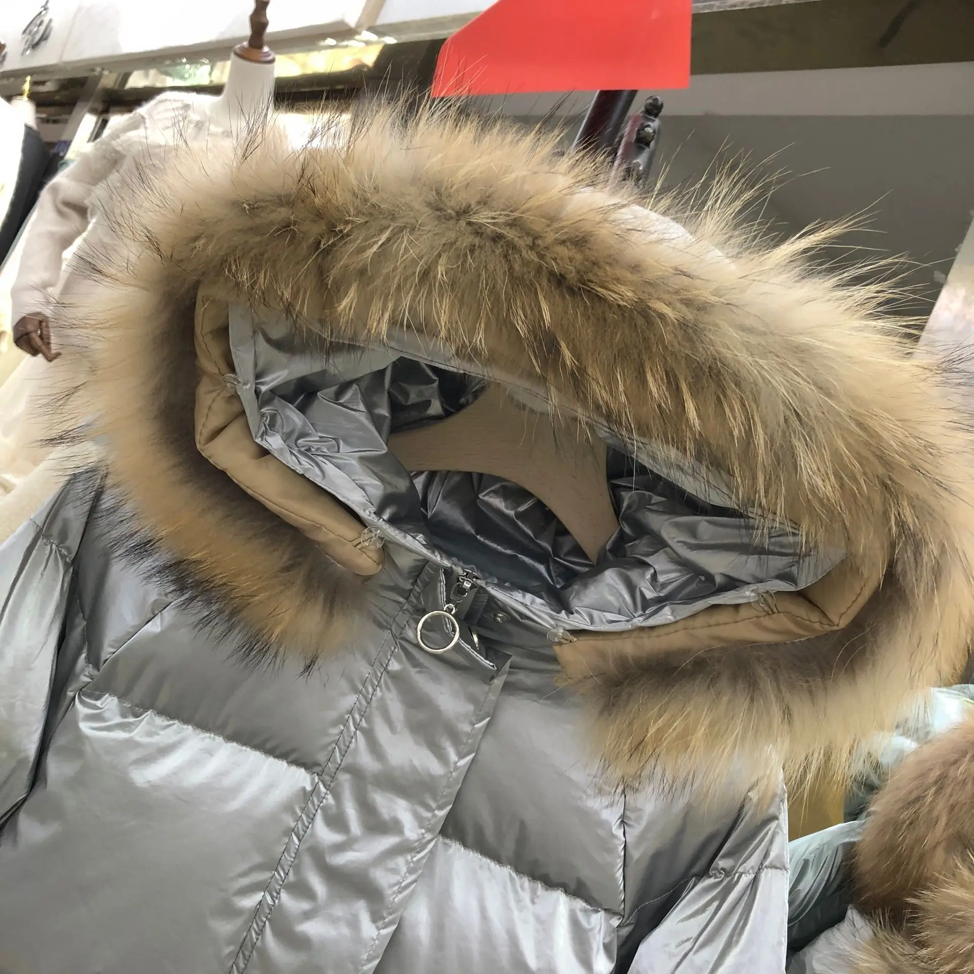 Зимний натуральный мех воротник с капюшоном парка для женщин корейский короткий яркий лицо вниз хлопок-мягкий женский джокер студенческое теплое пальто