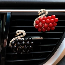 Перламутровый инкрустированный Алмазный кристалл лебедь автомобильный выход духи клип освежитель воздуха автомобиля аксессуары для интерьера декоративные подарки для девочек