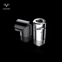 Bykski Granzon – Double Joint 360 coudé de refroidissement à eau rotatif, raccords flexibles en laiton, connecteur G1/4 ", noir, argent, GD SK