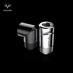 Bykski Granzon – Double Joint 360 coudé de refroidissement à eau rotatif, raccords flexibles en laiton, connecteur G1/4 ", noir, argent, GD SK 
