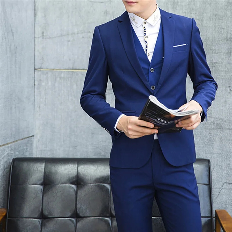 2PCS JACKET+PANTS Set Men Suits Plus 