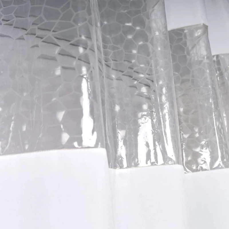 UFRIDAY занавеска для душа с прозрачным пластиковым окном, водонепроницаемая белая тканевая занавеска для ванной комнаты с прозрачным окном Peva, занавеска для ванной