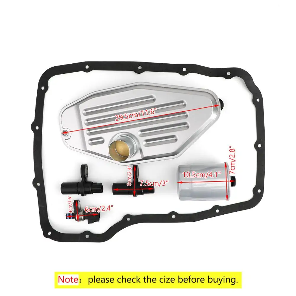 Areyourshop 45RFE 545RFE 68RFE набор датчиков трансмиссии W/4WD Комплект фильтров Pan прокладка для Dodge трансмиссионные датчики автозапчасти