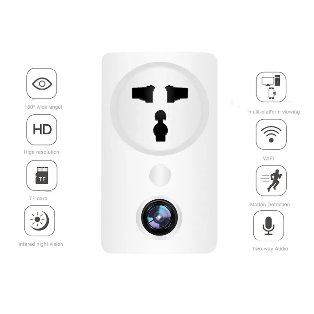 Настенная розетка зарядное устройство адаптер IP камера Wi Fi панорамная