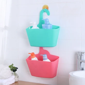 

2Pcs Plastic Shower Hanging Caddy Organizer Storage Basket for Bathroom Shower to Hold Shampoo Conditioner Body Wash DC